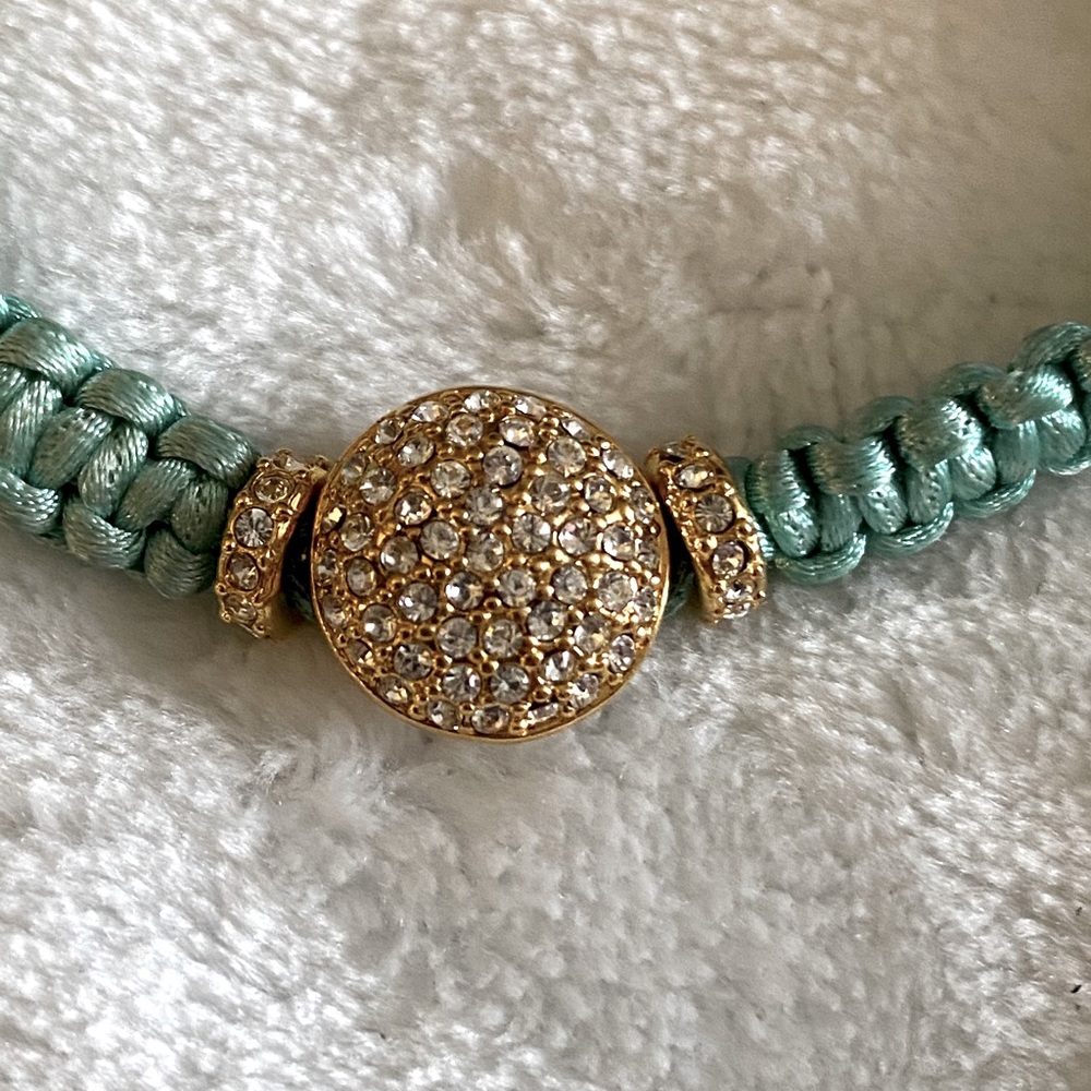 Teal and crystal bracelet